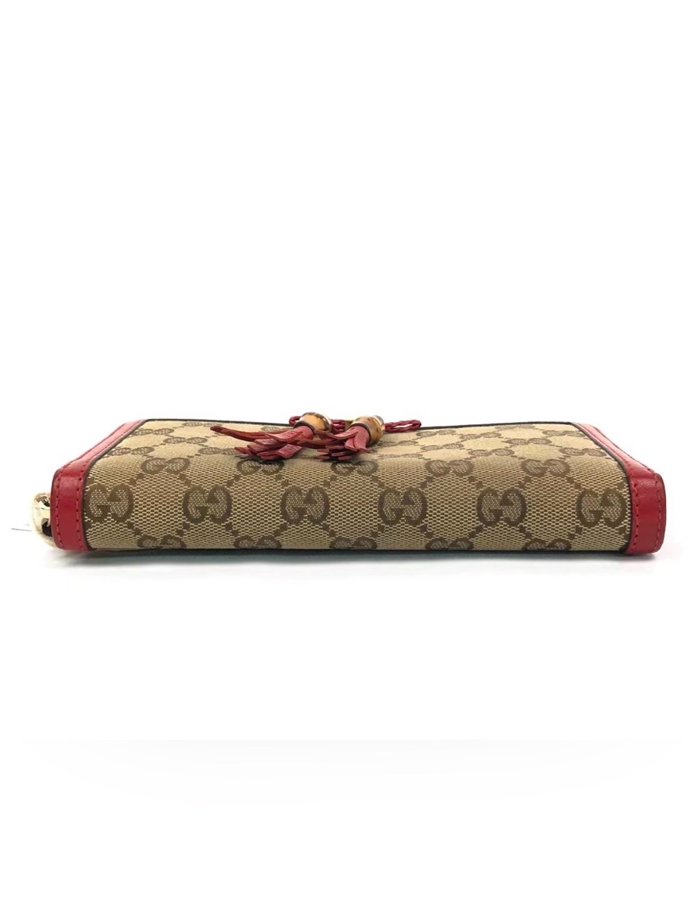 Gucci GG Canvas Continental Wallet in beige with bamboo tassels - Picture 4 of 4